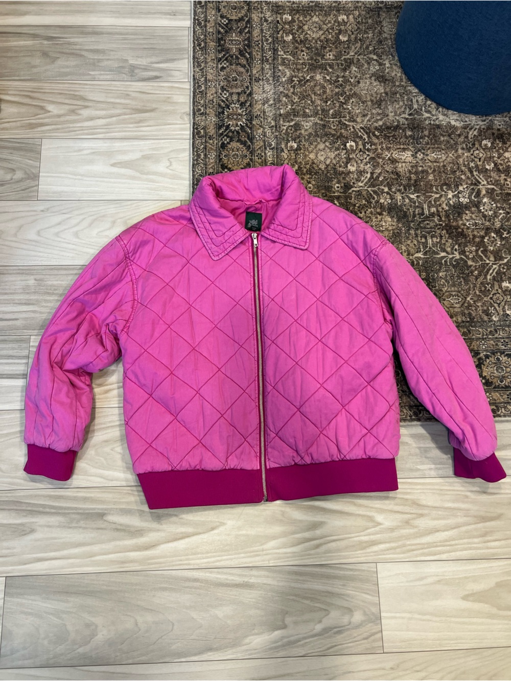 wild fable Hot Pink Quilted Bomber Jacket